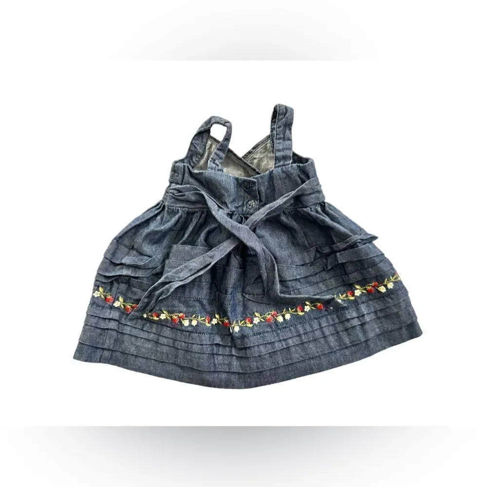 Janie and Jack Dress chambray Denim Sleeveless Size 3-6 Months